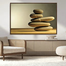Fluvial Zen Stones Canvas Wall Art Print