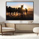 Horse Herd Wall Art Animal Canvas Print