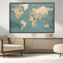 Classic World Map Canvas Print – Framed Vintage Map Wall by MyGreatCanvas | Canvas Wall Art Prints | Photo Prints & Wall Decor