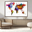 World Map Canvas Print – Detailed Map of the World Wall Art