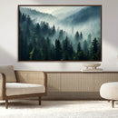 Captivating Misty Forest Wall Art Premium Canvas Print a