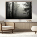 Misty Forest Wall Art Premium Canvas Print a Foggy and