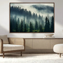 Captivating Misty Forest Wall Art Premium Canvas Print a