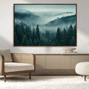 Captivating Misty Foggy Forest Wall Art Premium Canvas Print