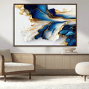 Gold Marble Art - Abstract Geode Gold And Blue Marble Shape