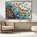 Modern Abstract Fish Shoal Wall Art Canvas Print, Colorful by MyGreatCanvas | Canvas Wall Art Prints | Photo Prints & Wall Decor