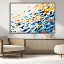 Abstract Fish Shoal Wall Art Canvas Print, Colorful Fish