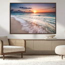 Sunset Beach Wall Art – Soothing Coastal Landscape, Ready to