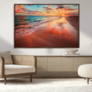 Sunset Beach Wall Art | Ocean Canvas Print | Coastal Wall