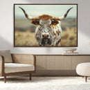 Texas Cow Longhorn Wall Art Canvas Print for Farm House Wall