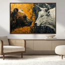 Bear and Bull Wall Art Canvas Print – Abstract Animal