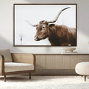 Rustic Bull Wall Art Canvas Print – Modern Longhorn