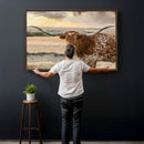Texas Longhorn Wall Art Canvas Print, Rustic Ranch Decor, by MyGreatCanvas | Canvas Wall Art Prints | Photo Prints & Wall Decor