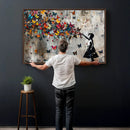 Banksy Wall Art - Banksy Girl and Butterfly Explosion Wall