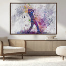 Watercolor Golf Swing Wall Art Canvas Print | Vibrant