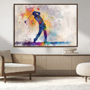 Watercolor Golf Swing Wall Art Canvas Print | Vibrant