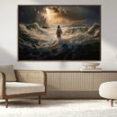 Jesus Walking on Water Wall Art Canvas Print - Religious