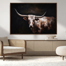 Texas Longhorn Wall Art Canvas Print | Western Ranch Decor |