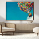 Carl Fredricksen, Up Movie Wall Art, Colorful Balloon House