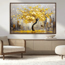 Golden Tree Canvas Print | Abstract Wall Art for Modern