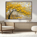 Yellow Blossom Tree Canvas Wall Art - Floral Abstract Modern