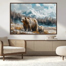 Bear and Baby Bear Wall Art Canvas Print