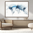 Flight Route Map Wall Art Canvas Print, Abstract Air Traffic