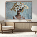 Golden Petal Wall Art - Petal Silhouette Woman Wall Art by MyGreatCanvas | Canvas Wall Art Prints | Photo Prints & Wall Decor