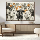 Farmhouse Wall Art | Western Longhorn Cattle Canvas Print | by MyGreatCanvas | Canvas Wall Art Prints | Photo Prints & Wall Decor