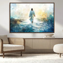 Watercolor Jesus Walking on Water Canvas Print, Christian