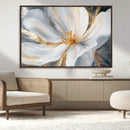 White and Gold Floral Canvas Wall Art - Framed and Ready to by MyGreatCanvas | Canvas Wall Art Prints | Photo Prints & Wall Decor