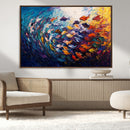 Vibrant Abstract Fish Swarm Art – Colorful Fish Inspired