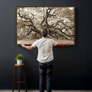 Sepia Framed Angel Oak Tree Wall Art - 3-Panel Canvas