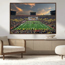 University of Michigan Wolverines Print Canvas, Football