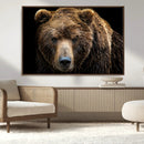 Grizzly Brown Bear Canvas Wall Art, Wildlife Animal Canvas