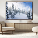 Winter Ski Lift Wall Art Print - Landscape Wall Art | Snowy