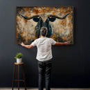 Longhorn Wall Art – Rustic Western Bull Canvas Print, Modern
