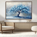Abstract Blue Tree Art Canvas Print, Majestic Tree Wall Art