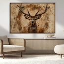 Wood Abstract Deer Wall Art | Rustic Wildlife Canvas Print |