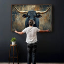 Texas Western Wall Art Canvas Print - Abstract Cow Longhorn by MyGreatCanvas | Canvas Wall Art Prints | Photo Prints & Wall Decor