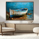 Vintage Boat on Tranquil Waters | Coastal Wall Art for