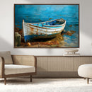 Vintage Boat on Tranquil Waters | Coastal Wall Art for