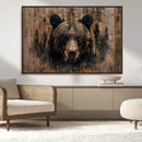 Rustic Grizzly 399 Wall Art | Triptych Canvas Print | Rustic