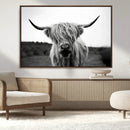 Highland Cow Wall Art | Black and White Farmhouse Decor |