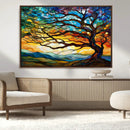 Vibrant Mosaic Tree of Life Wall Art | Stained Glass Style