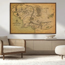 Middle Earth Map Canvas Wall Art – Vintage Fantasy Map