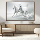 Large Wall Art Canvas Print – Beautiful Running White Horses