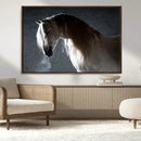 Large Wall Art Cream Colored Horse on Grey Background Canvas