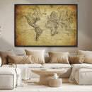 Push Pin World Map Canvas Print – Travel Tracker Wall Art
