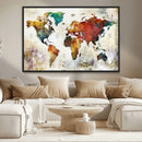 Watercolor World Map Canvas Print – Framed Wall Art for by MyGreatCanvas | Canvas Wall Art Prints | Photo Prints & Wall Decor